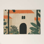 Mediterranean Villa with Lush Garden Vintage Architecture Welcome Mat Gallery Image 1