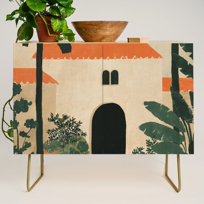 Mediterranean Villa with Lush Garden Vintage Architecture Credenza Gallery Image 1