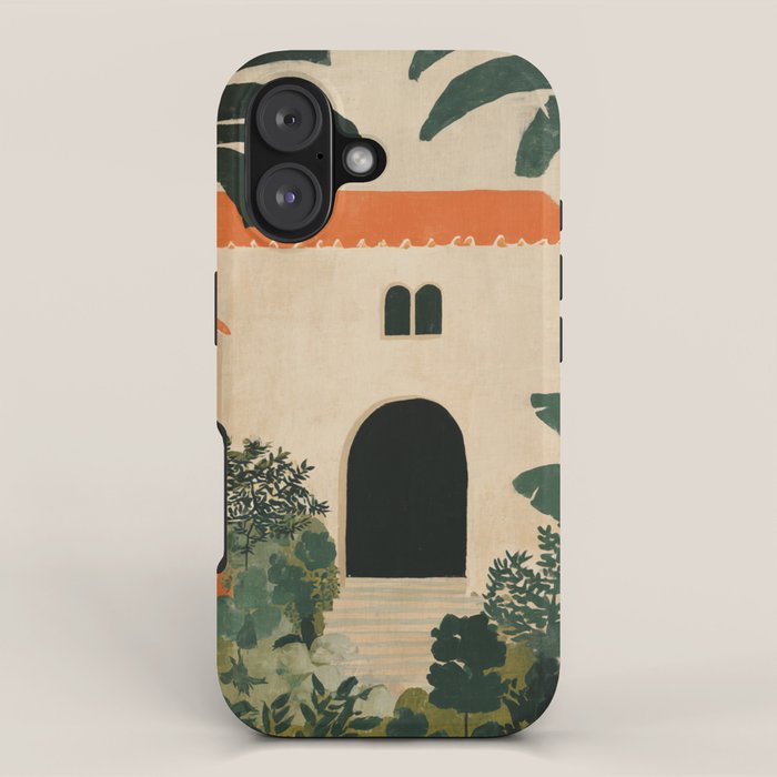 Mediterranean Villa with Lush Garden Vintage Architecture iPhone Case Gallery Image 1