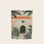 Mediterranean Villa with Lush Garden Vintage Architecture Wall Hanging Gallery Image 1