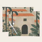 Mediterranean Villa with Lush Garden Vintage Architecture Placemat Gallery Image 1