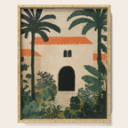 Mediterranean Villa with Lush Garden Vintage Architecture Serving Tray Gallery Image 1