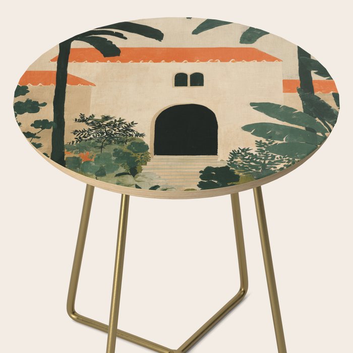 Mediterranean Villa with Lush Garden Vintage Architecture Side Table Gallery Image 2