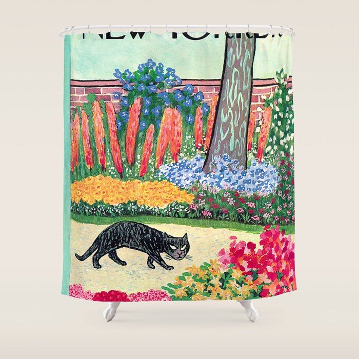 The New Yorker - Black Cat Shower Curtain Gallery Image 1
