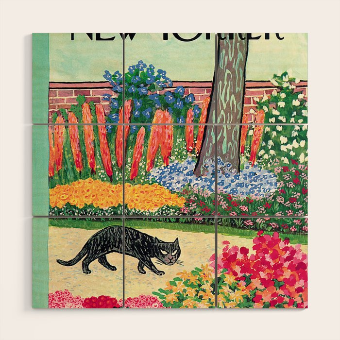 The New Yorker - Black Cat Wood Wall Art Gallery Image 1