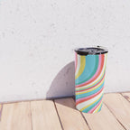  Wavy Stripes II - 60s Candy Rainbow Travel Mug Gallery Image 4