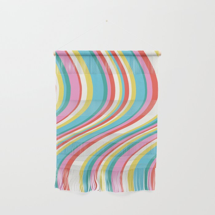  Wavy Stripes II - 60s Candy Rainbow Wall Hanging Gallery Image 1