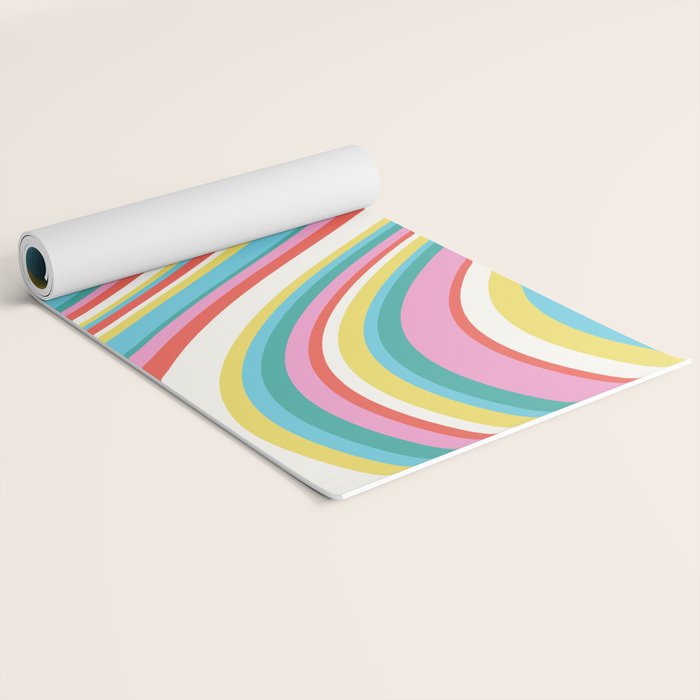  Wavy Stripes II - 60s Candy Rainbow Yoga Mat Gallery Image 2