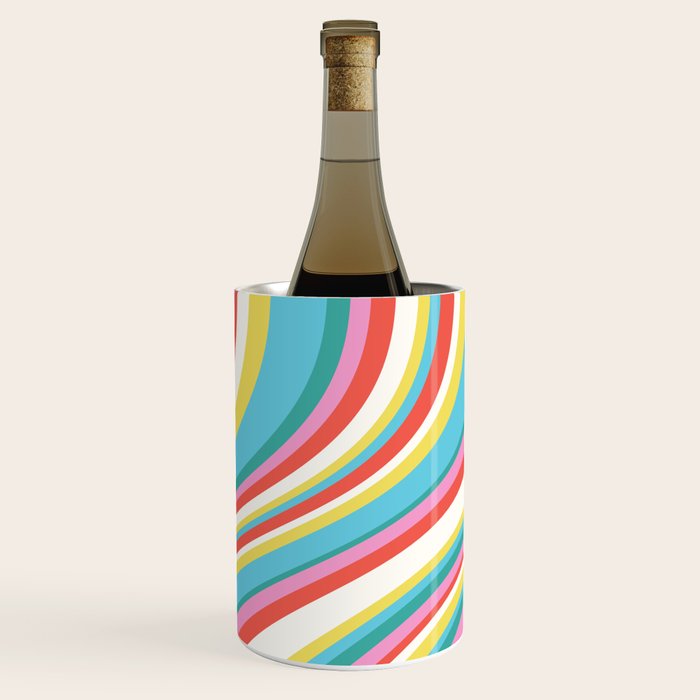  Wavy Stripes II - 60s Candy Rainbow Wine Chiller Gallery Image 1