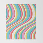  Wavy Stripes II - 60s Candy Rainbow Throw Blanket Gallery Image 2