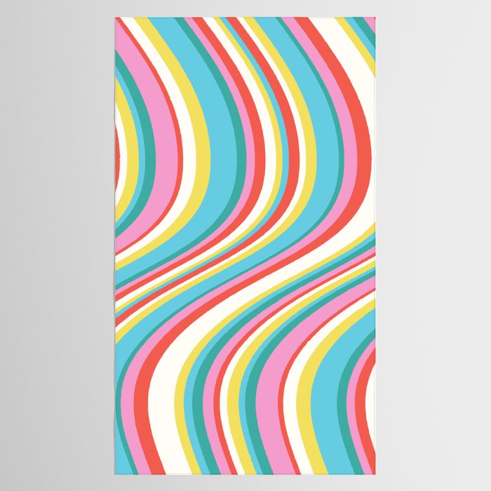  Wavy Stripes II - 60s Candy Rainbow Tablecloth Gallery Image 2