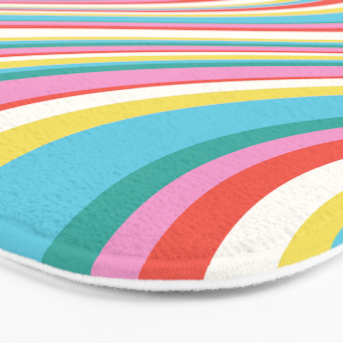  Wavy Stripes II - 60s Candy Rainbow Bath Mat Gallery Image 3