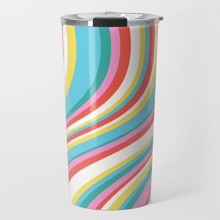  Wavy Stripes II - 60s Candy Rainbow Travel Mug Gallery Image 1