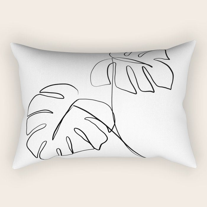 Monstera minimal Rectangular Pillow Gallery Image 1