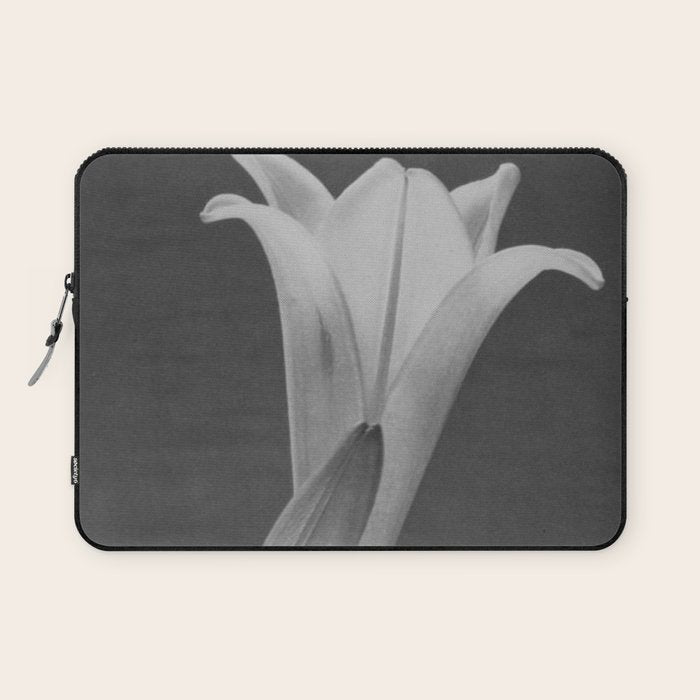 Tulip Blossoms floral black and white photography / photograph Laptop Sleeve Gallery Image 1