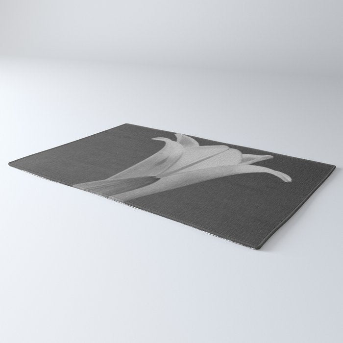 Tulip Blossoms floral black and white photography / photograph Rug Gallery Image 3
