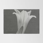 Tulip Blossoms floral black and white photography / photograph Rug Gallery Image 2