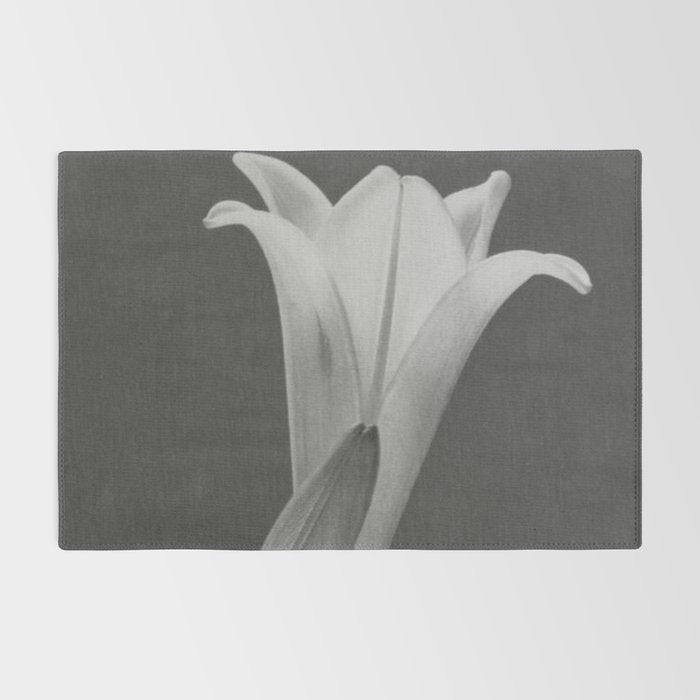 Tulip Blossoms floral black and white photography / photograph Rug Gallery Image 2