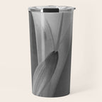 Tulip Blossoms floral black and white photography / photograph Travel Mug Gallery Image 1