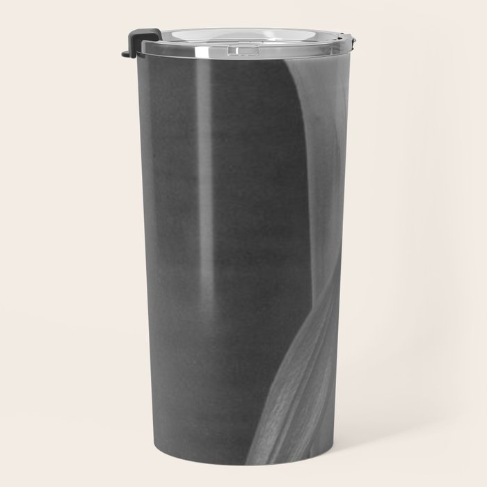 Tulip Blossoms floral black and white photography / photograph Travel Mug Gallery Image 3