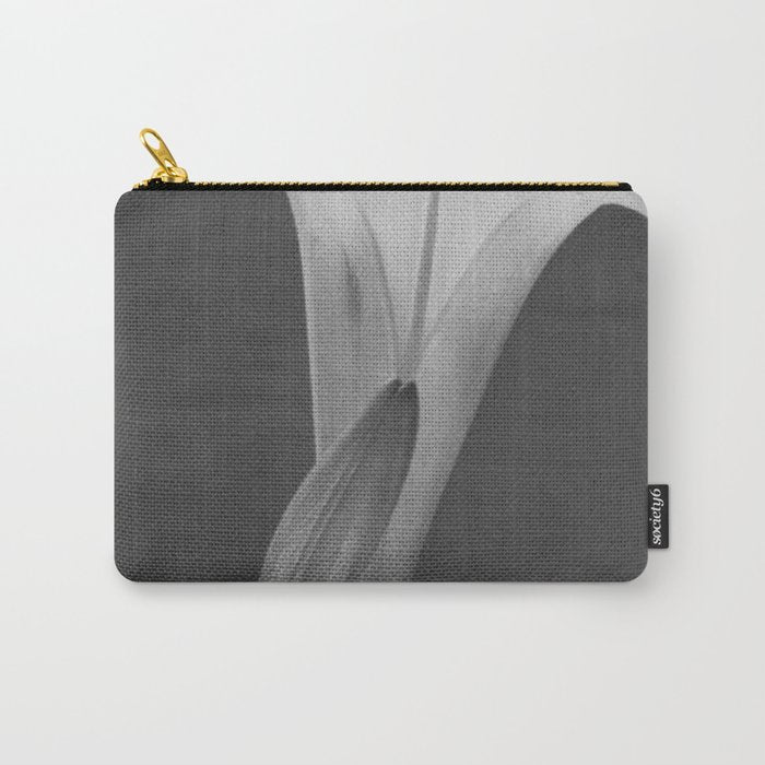 Tulip Blossoms floral black and white photography / photograph Carry All Pouch Gallery Image 1
