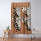 Striped Owl Pair Window Curtain Gallery Image 5
