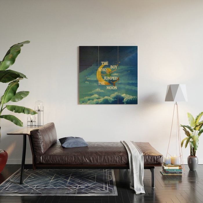The Boy Who Jumped the Moon Wood Wall Art Gallery Image 2