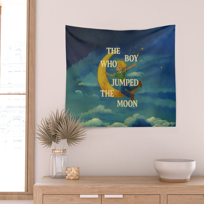 The Boy Who Jumped the Moon Wall Tapestry Gallery Image 2
