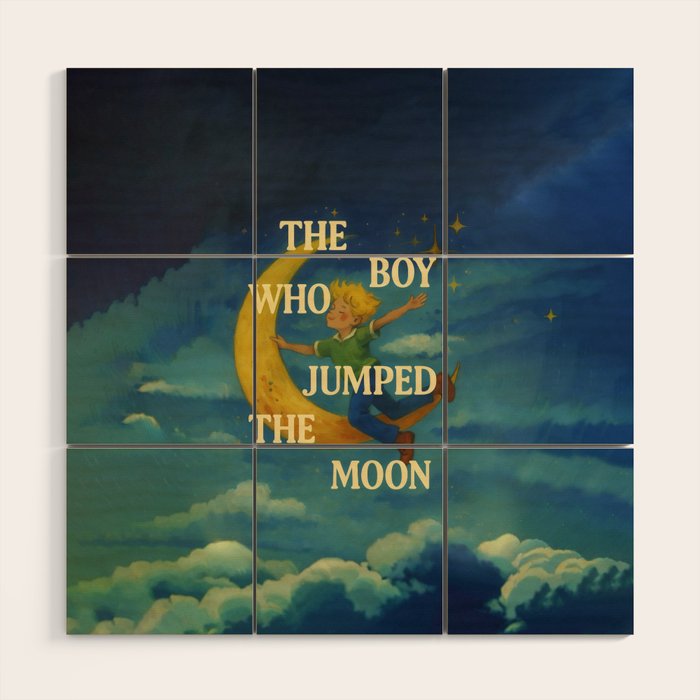 The Boy Who Jumped the Moon Wood Wall Art Gallery Image 1