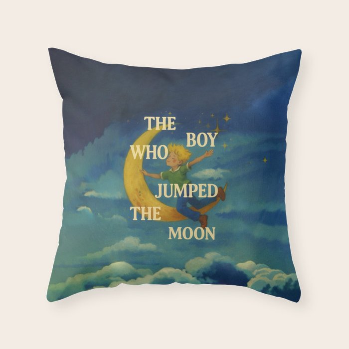 The Boy Who Jumped the Moon Throw Pillow Gallery Image 1