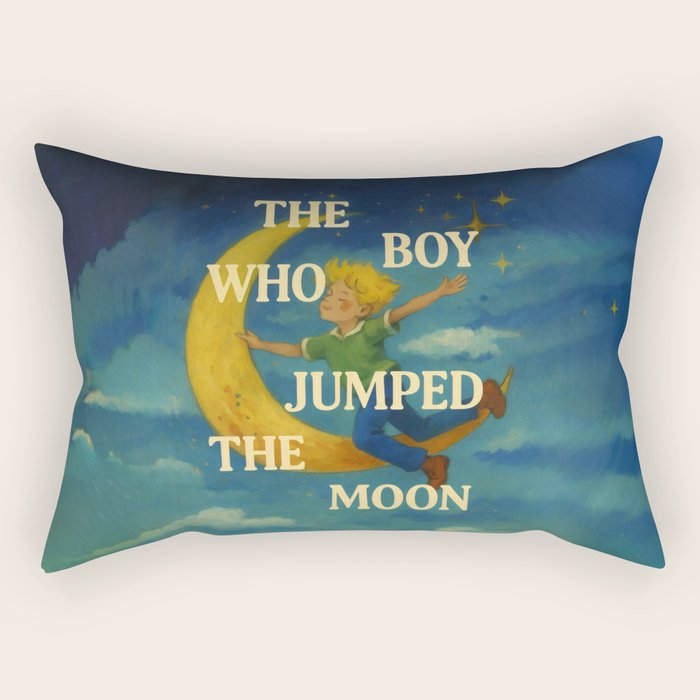The Boy Who Jumped the Moon Rectangular Pillow Gallery Image 2