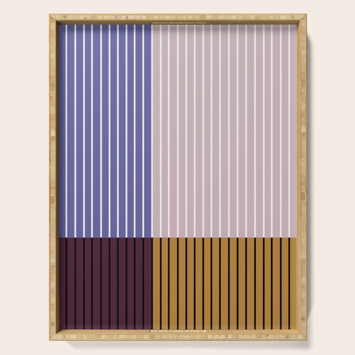 Color Block Line Abstract XX Serving Tray Gallery Image 1