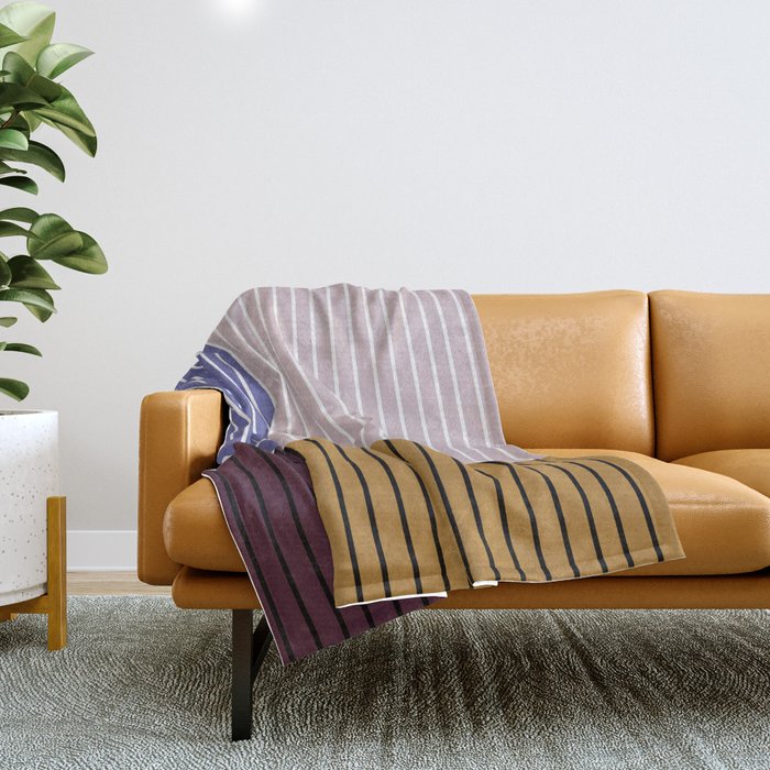 Color Block Line Abstract XX Throw Blanket Gallery Image 1