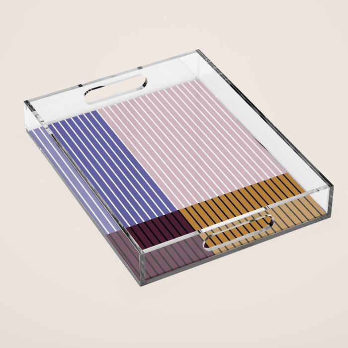 Color Block Line Abstract XX Acrylic Tray Gallery Image 1