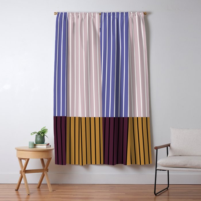Color Block Line Abstract XX Window Curtain Gallery Image 5