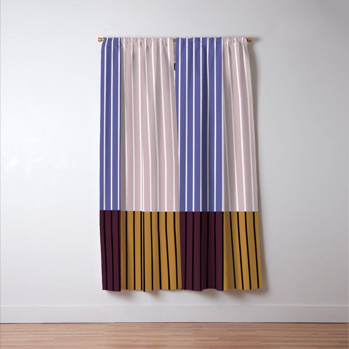 Color Block Line Abstract XX Window Curtain Gallery Image 3