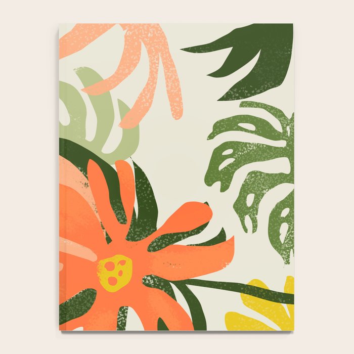 Flowers & Rain, Summer Floral Nature Botanical Painting, Modern Colorful Bohemian Illustration Notebook Gallery Image 4