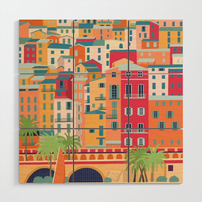 Menton, France Wood Wall Art Gallery Image 1