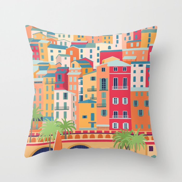 Menton, France Throw Pillow Gallery Image 6