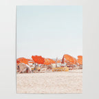 Beach - Orange Sun Umbrellas series  - Ocean Travel photography Poster Gallery Image 4