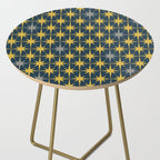 Atomic Age Retro Midcentury 1950s Starburst Pattern in Light Mustard, Gray, and Navy Blue Side Table Gallery Image 2