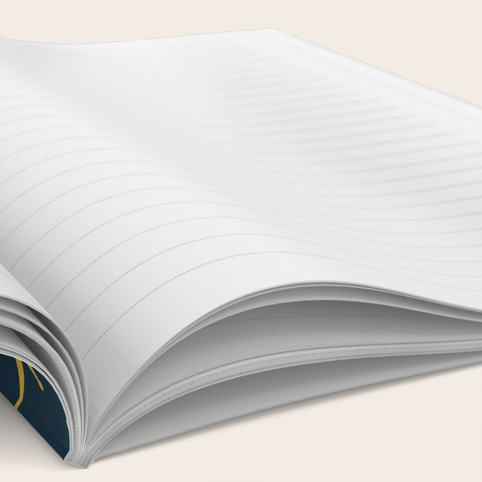 Atomic Age Retro Midcentury 1950s Starburst Pattern in Light Mustard, Gray, and Navy Blue Notebook Gallery Image 2