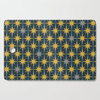 Atomic Age Retro Midcentury 1950s Starburst Pattern in Light Mustard, Gray, and Navy Blue Cutting Board Gallery Image 1