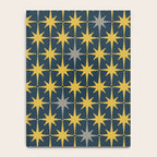 Atomic Age Retro Midcentury 1950s Starburst Pattern in Light Mustard, Gray, and Navy Blue Notebook Gallery Image 4