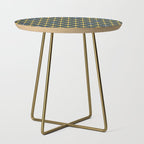 Atomic Age Retro Midcentury 1950s Starburst Pattern in Light Mustard, Gray, and Navy Blue Side Table Gallery Image 1