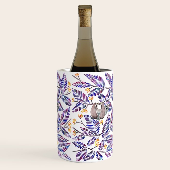 Happy Sloth - Tropical Indigo Leaves Wine Chiller Gallery Image 3