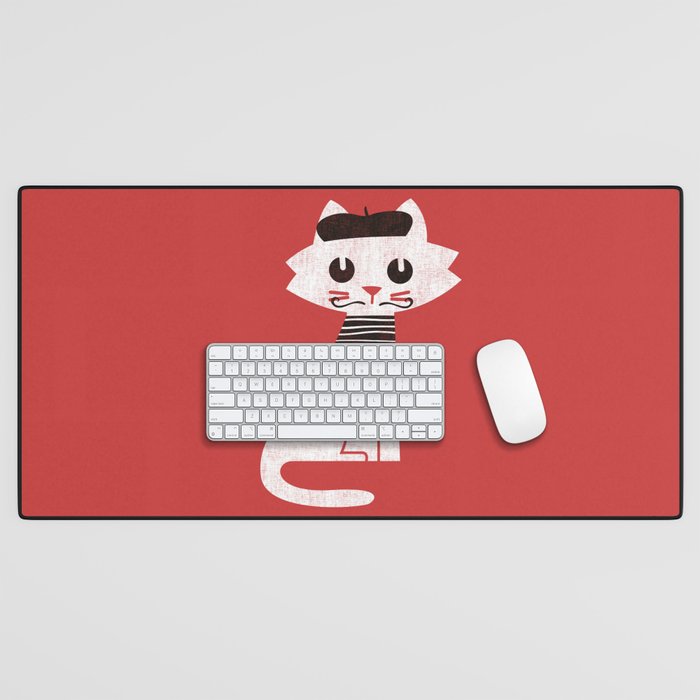 Mark the cat goes to Paris Desk Mat Gallery Image 1