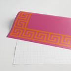 Pink Greek Key Print Wrapping Paper Gallery Image 2