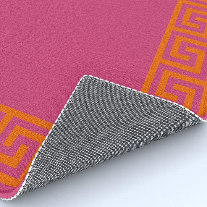 Pink Greek Key Print Rug Gallery Image 4