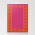 Pink Greek Key Print Stationery Card Gallery Image 2